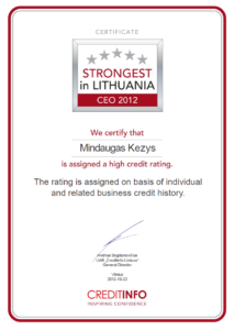 Certificate CEO 2012