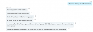 VOS 3000 cannot do a-z due to their bad reporting system