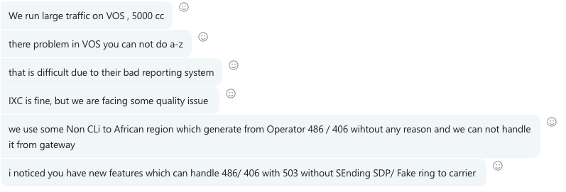 Feedback about VOS3000 from its users